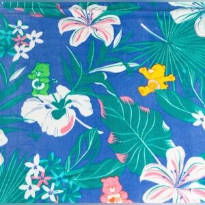 Care Bears x Lug Cuddle Throw Blanket - Care Bears Floral (Hibiscus Pastel)